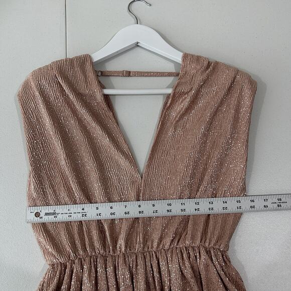 Sabina Musayev Skylar Dress Womens Small Pink Metallic Tiered Cocktail Ballerina - Picture 9 of 14